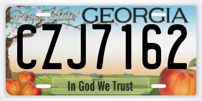 GA license plate CZJ7162