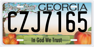 GA license plate CZJ7165