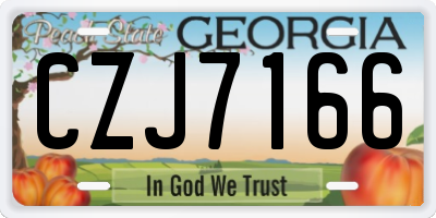 GA license plate CZJ7166