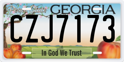 GA license plate CZJ7173