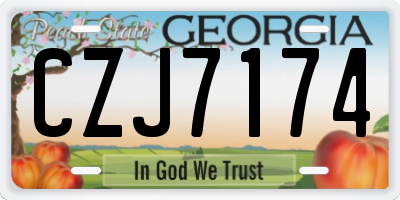 GA license plate CZJ7174