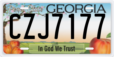 GA license plate CZJ7177