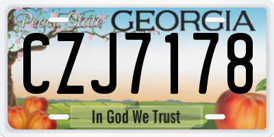 GA license plate CZJ7178