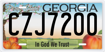 GA license plate CZJ7200