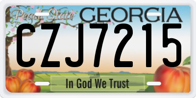 GA license plate CZJ7215
