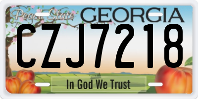 GA license plate CZJ7218