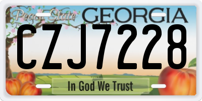 GA license plate CZJ7228