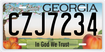 GA license plate CZJ7234