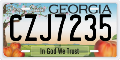 GA license plate CZJ7235