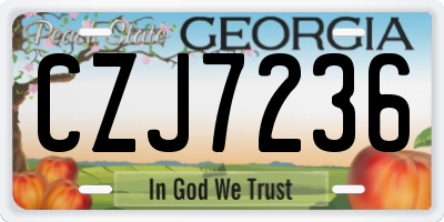 GA license plate CZJ7236