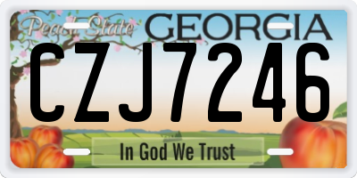 GA license plate CZJ7246