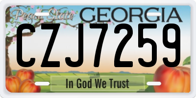 GA license plate CZJ7259