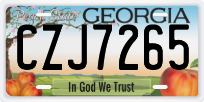 GA license plate CZJ7265