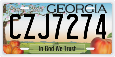 GA license plate CZJ7274