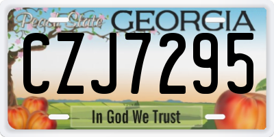 GA license plate CZJ7295