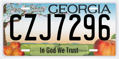 GA license plate CZJ7296