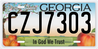 GA license plate CZJ7303