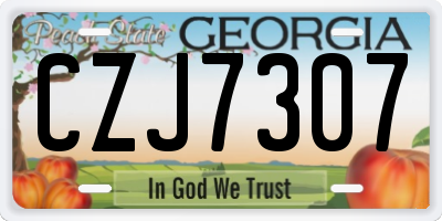 GA license plate CZJ7307