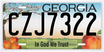 GA license plate CZJ7322