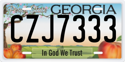 GA license plate CZJ7333