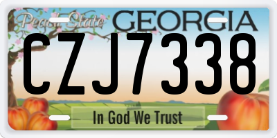 GA license plate CZJ7338