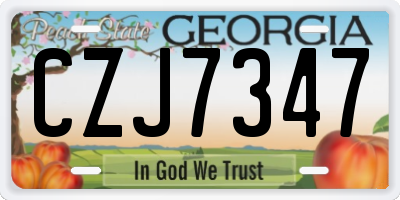 GA license plate CZJ7347