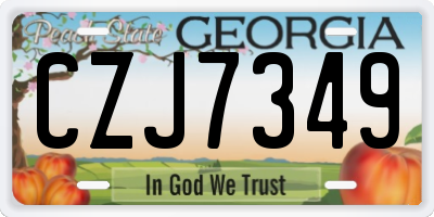 GA license plate CZJ7349