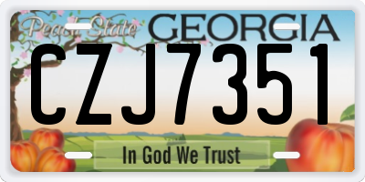 GA license plate CZJ7351