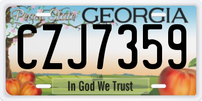 GA license plate CZJ7359