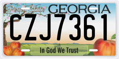 GA license plate CZJ7361