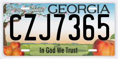 GA license plate CZJ7365
