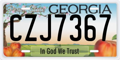 GA license plate CZJ7367