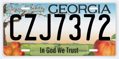 GA license plate CZJ7372