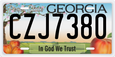 GA license plate CZJ7380