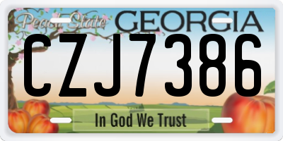 GA license plate CZJ7386