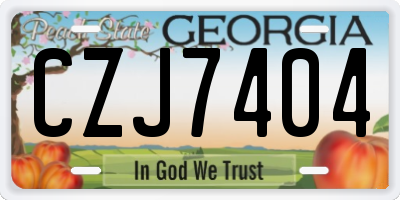 GA license plate CZJ7404