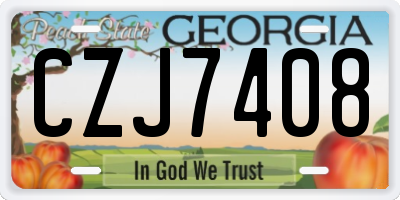 GA license plate CZJ7408