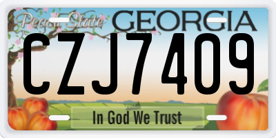 GA license plate CZJ7409