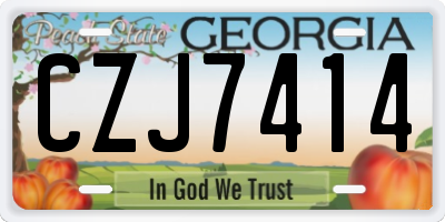GA license plate CZJ7414
