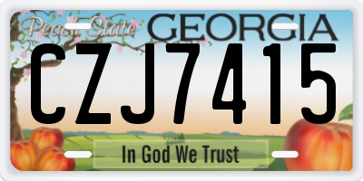 GA license plate CZJ7415