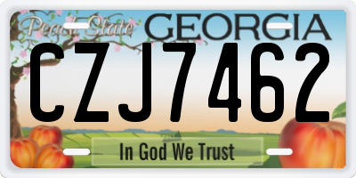 GA license plate CZJ7462