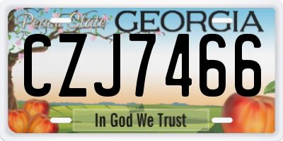 GA license plate CZJ7466