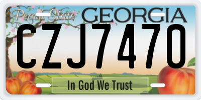 GA license plate CZJ7470