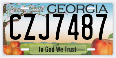 GA license plate CZJ7487