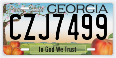 GA license plate CZJ7499