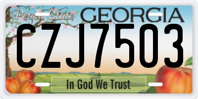 GA license plate CZJ7503