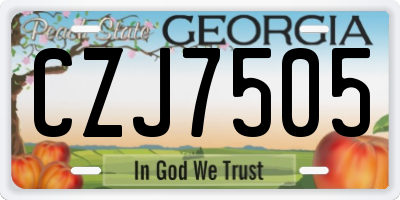 GA license plate CZJ7505