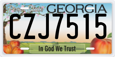 GA license plate CZJ7515