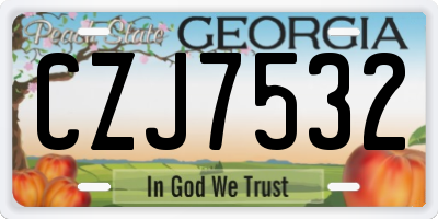 GA license plate CZJ7532