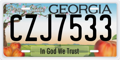 GA license plate CZJ7533
